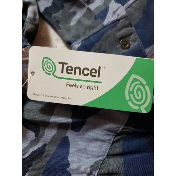 Elliott & Vine Womens Blue Camouflage Tiered dress with pockets Size 2X New - Picture 8 of 16